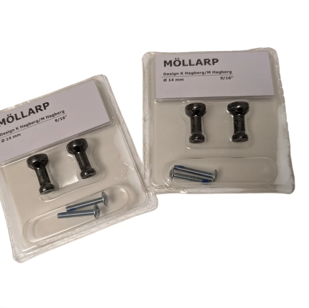 IKEA Drawer Knobs Pulls Pewter 6-PC Lot Mollarp New